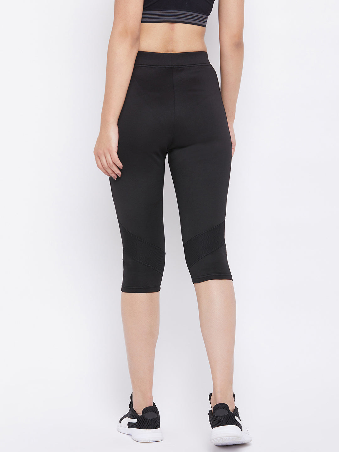 Black Sports Capris - Women Track Pants