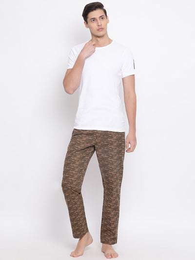 Brown Printed Slim fit Lounge Pants - Men Lounge Pants