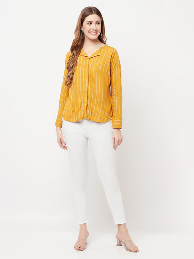 Mustard Striped Top - Women Tops