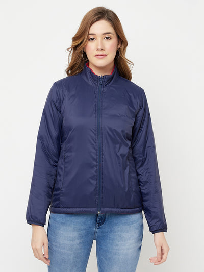 Red Reversible Padded Jacket - Women Jackets