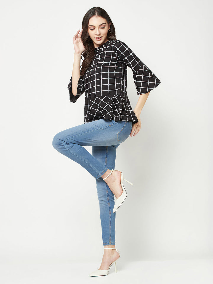  Black Peplum Top