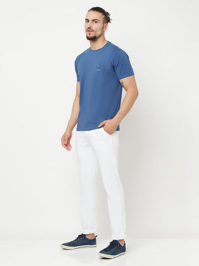 Blue Round Neck T-Shirt - Men T-Shirts