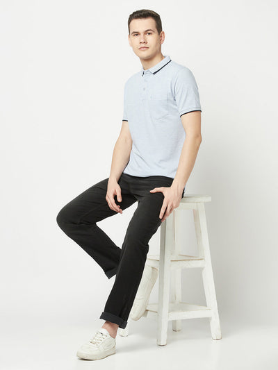  Sky Melange Polo T-Shirt