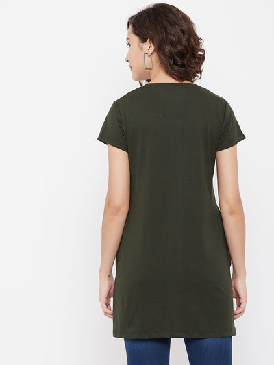 Printed Olive T-shirt - Women T-Shirts