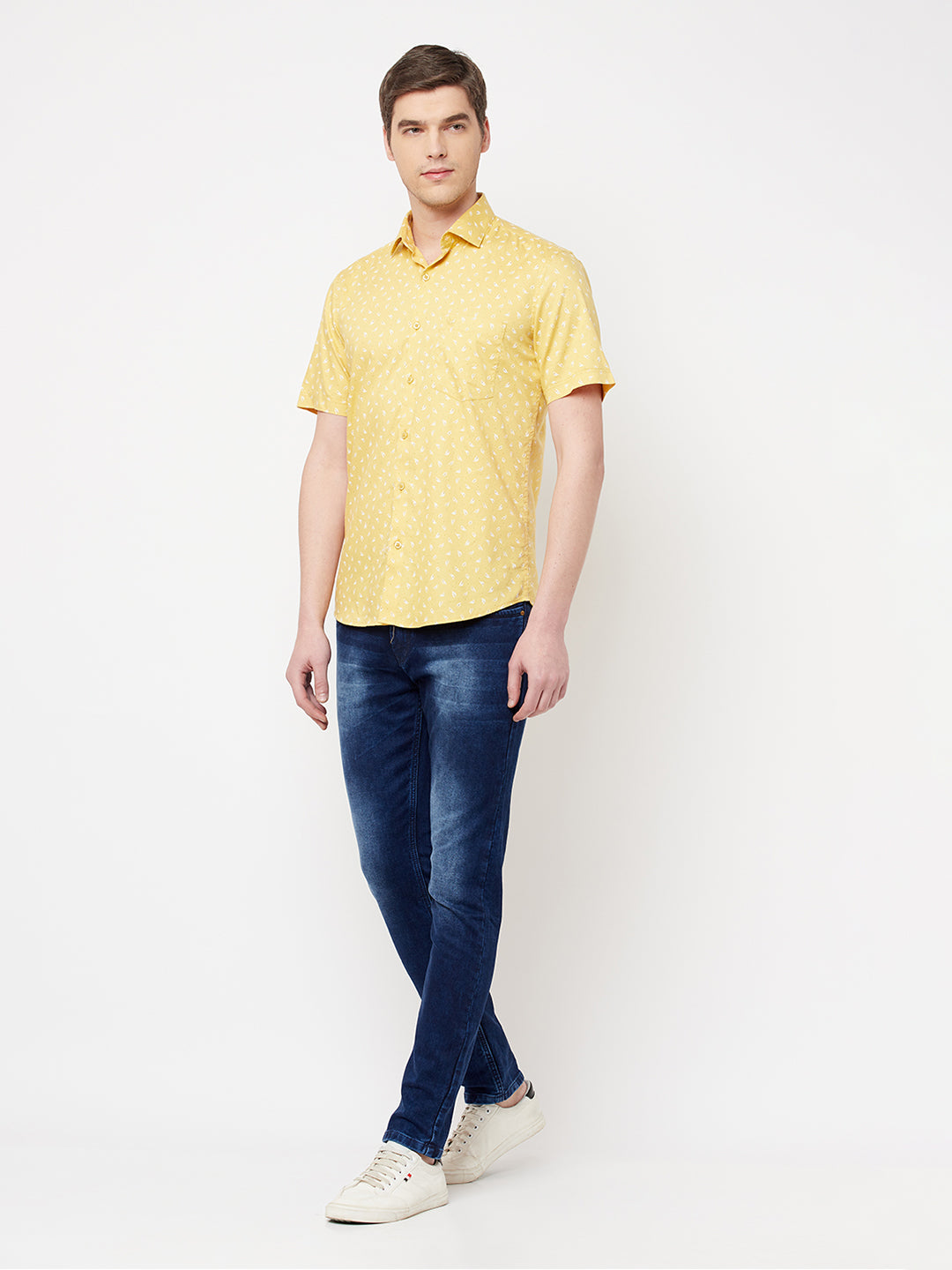 Yellow Floral Shirt - Men Shirts