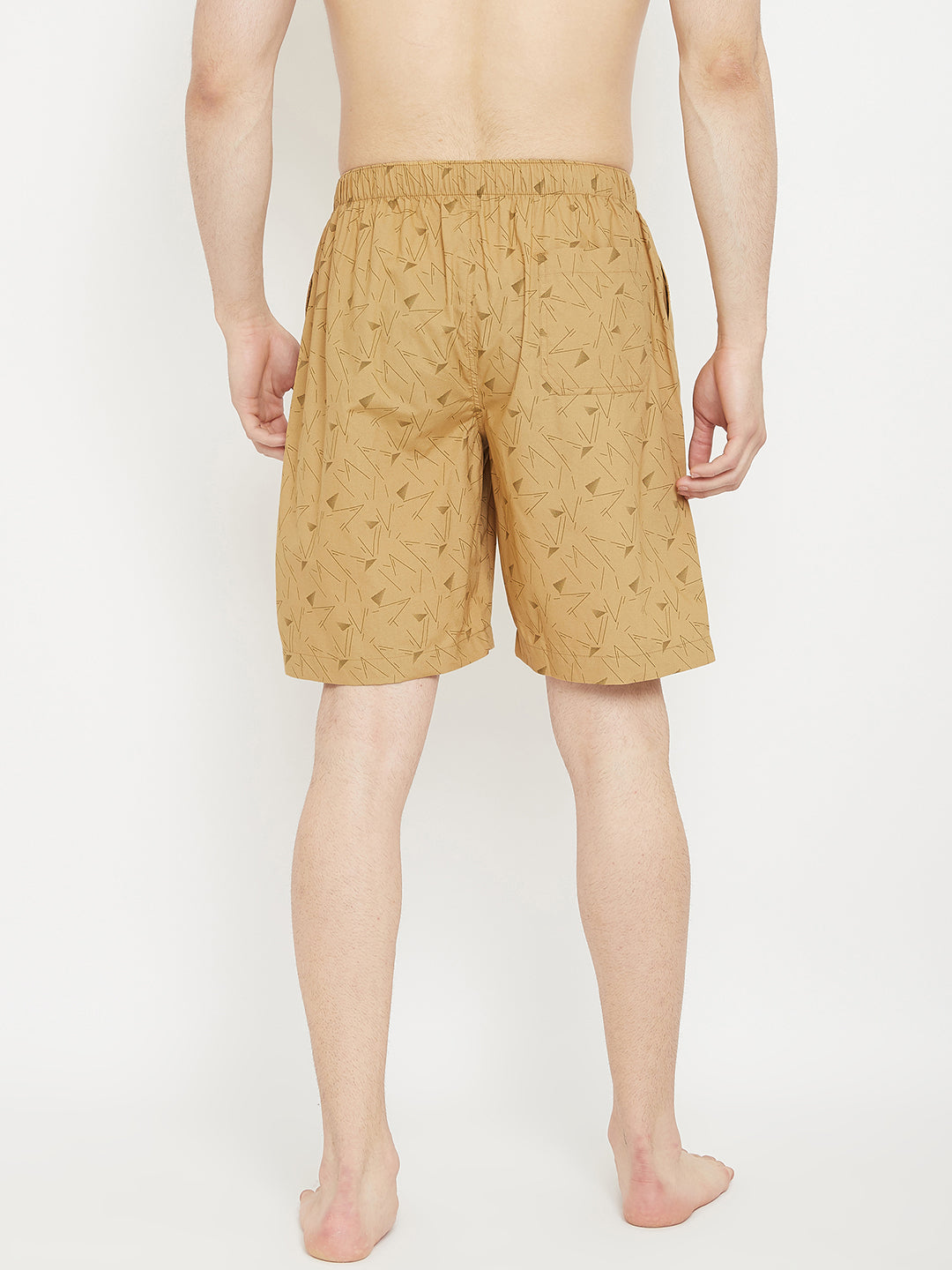 Beige Printed Lounge Shorts - Men Lounge Shorts