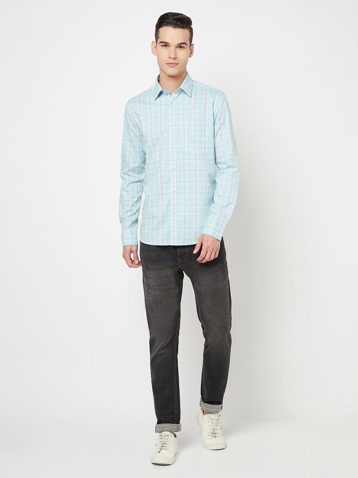 Blue Checked Shirt - Men Shirts