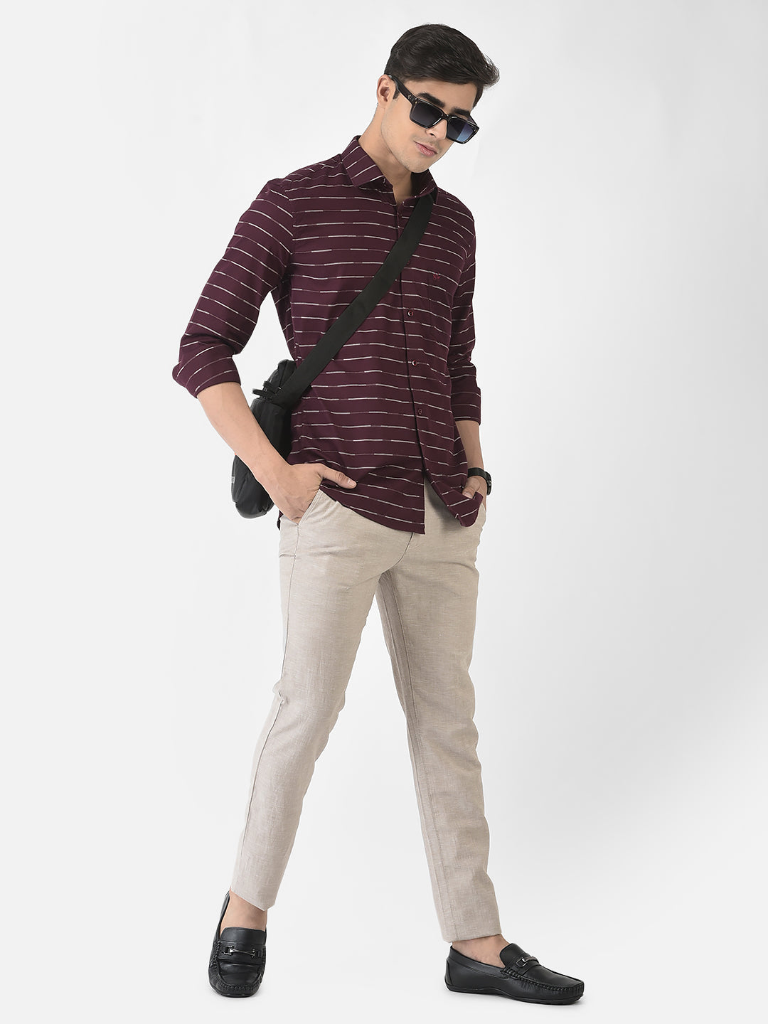  Maroon Shirt in Pure Cotton