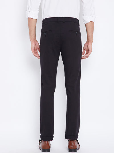 Black Slim Fit Trousers - Men Trousers