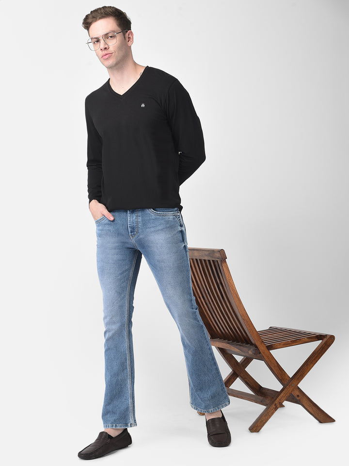 Long-Sleeved Black T-Shirt-Men T-Shirts-Crimsoune Club