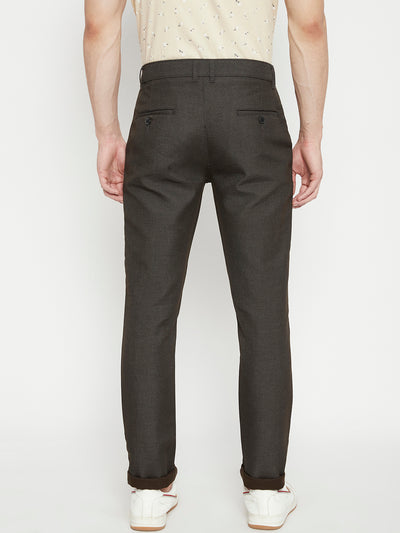 Charcoal Slim Fit Trousers - Men Trousers