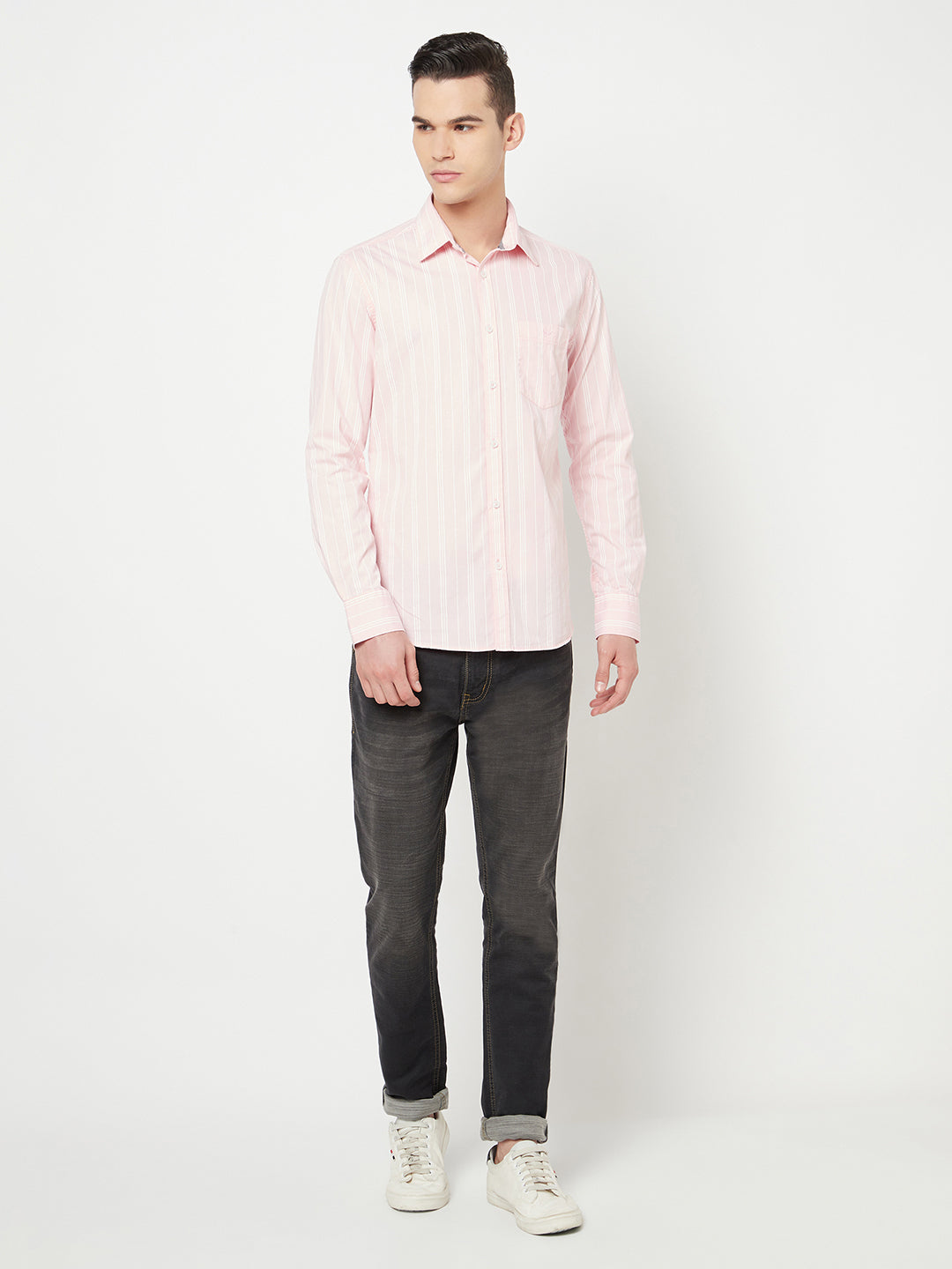 Pink Striped Shirt - Men Shirts