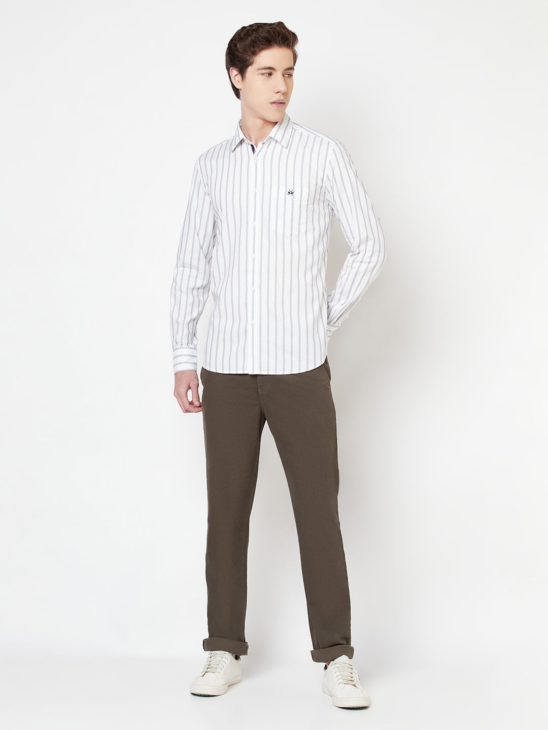 White Striped Shirt - Men Shirts