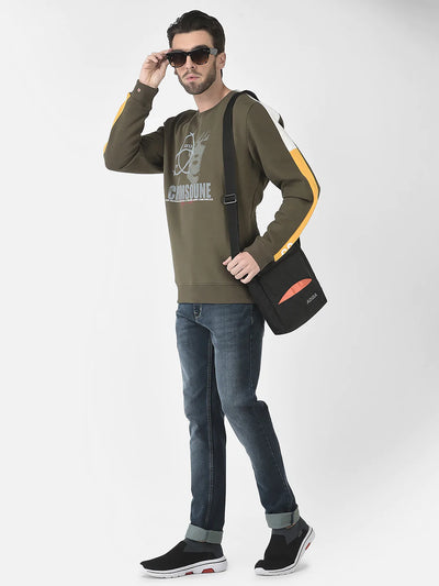  Olive Brand-Graphics Sweatshirt 