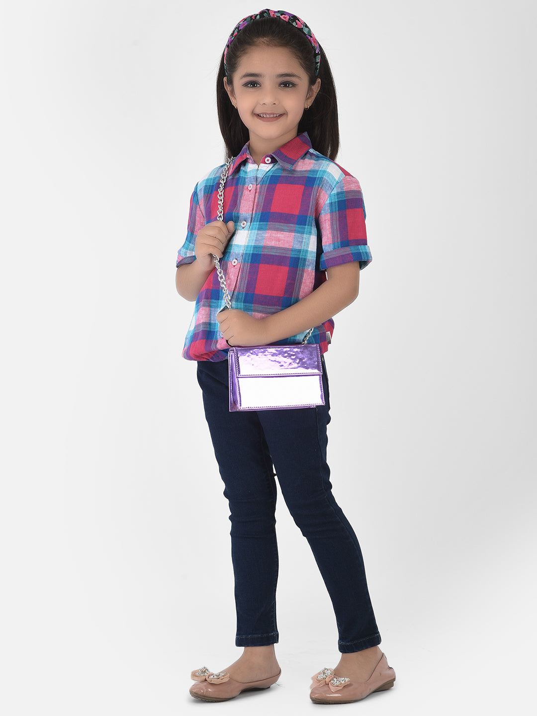 Pink Tartan Checked Shirt - Girls Shirts