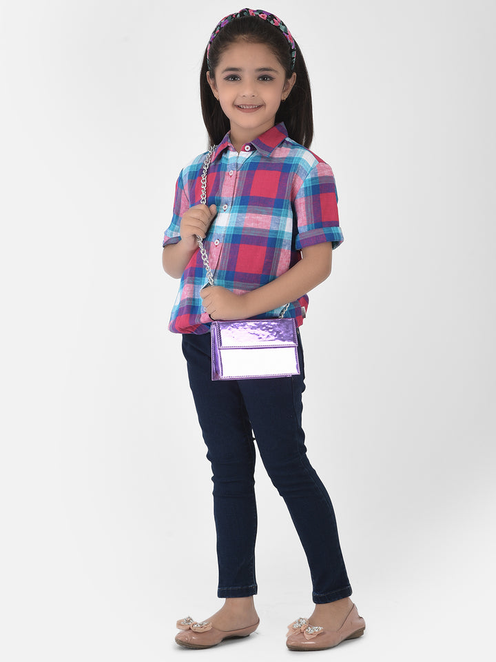 Pink Tartan Checked Shirt - Girls Shirts