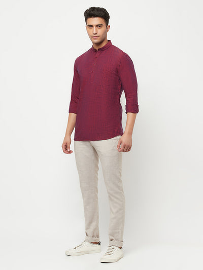 Maroon Kurta - Men Kurtas