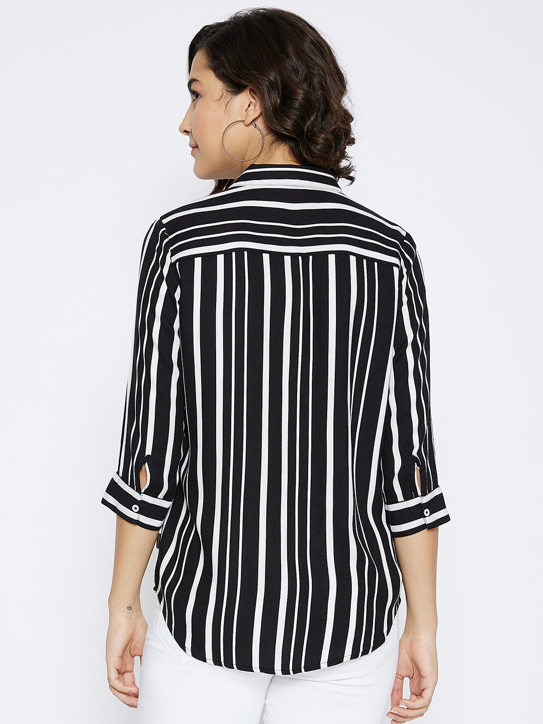 Black Striped Slim Fit shirt - Women Shirts