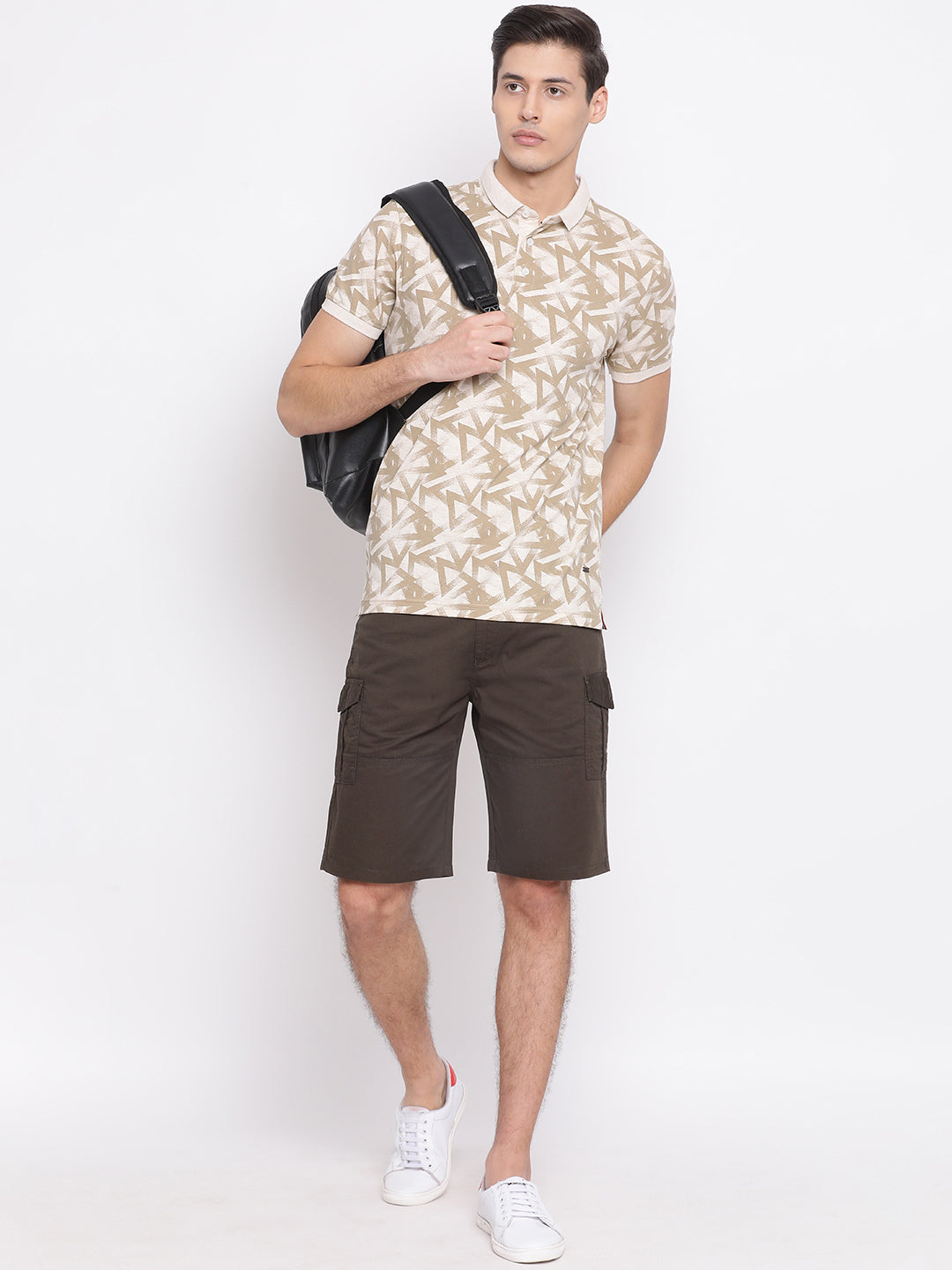 Beige Printed T-shirt - Men T-Shirts