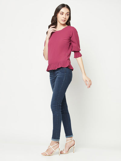  Maroon peplum Top