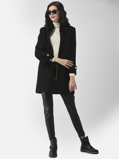  Black A-Line Overcoat