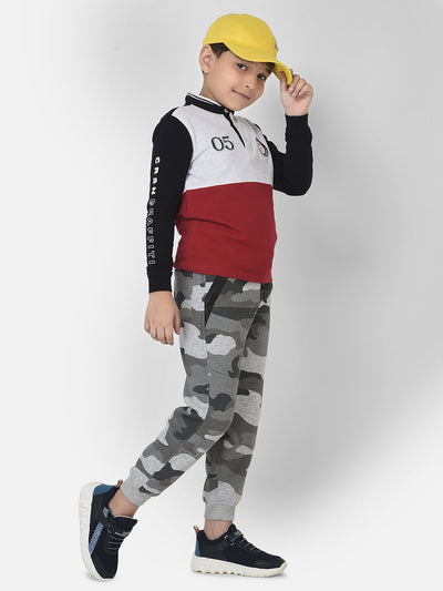 Grey Joggers in Camouflage Print 
