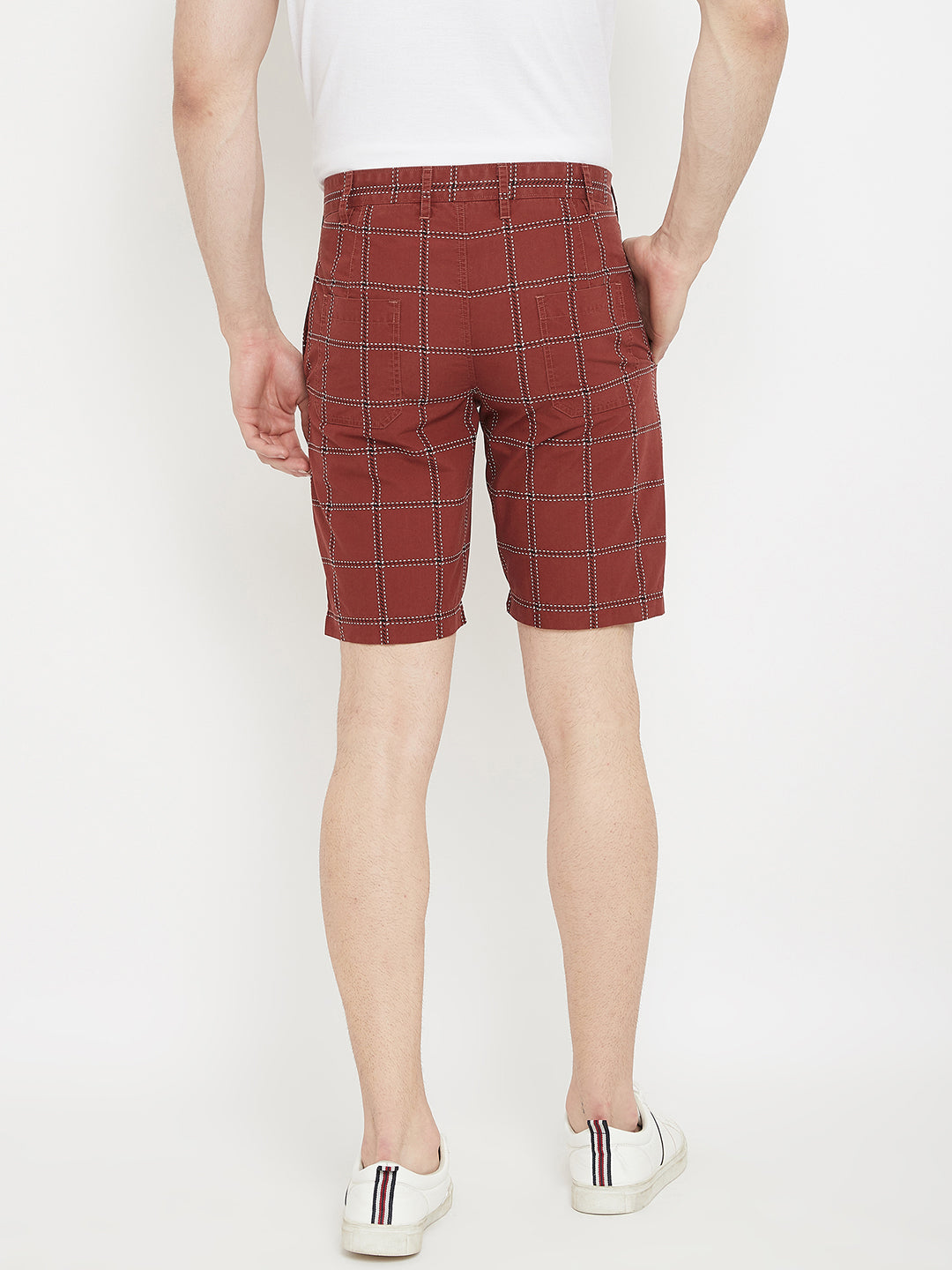 Maroon Checked shorts - Men Shorts