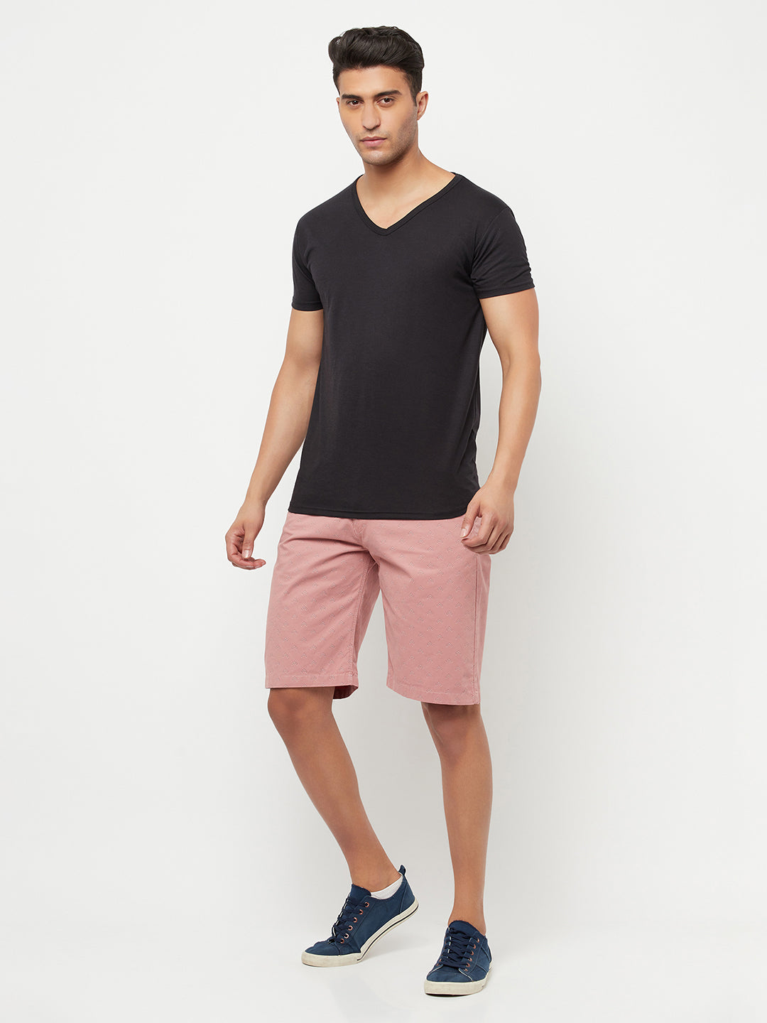 Pink Printed Shorts - Men Shorts