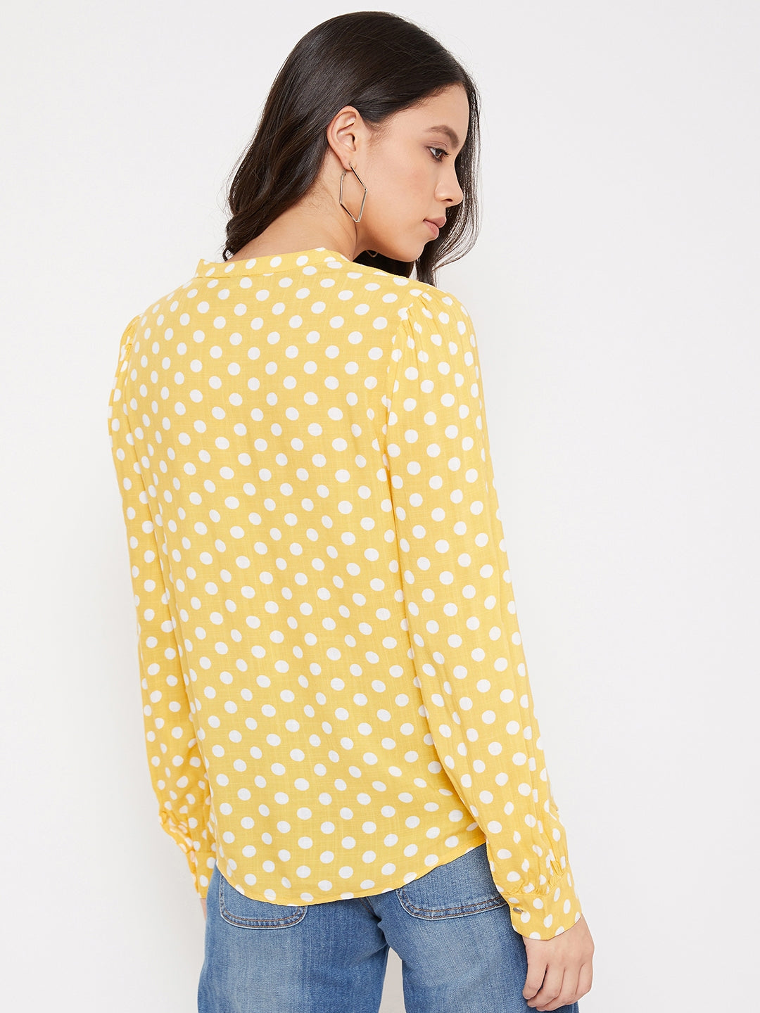 Yellow Polka Dots Tops - Women Tops