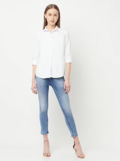 White Casual Shirt - Women Tops