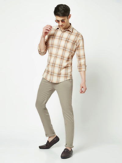  Brown-Toned Checkered Shirt