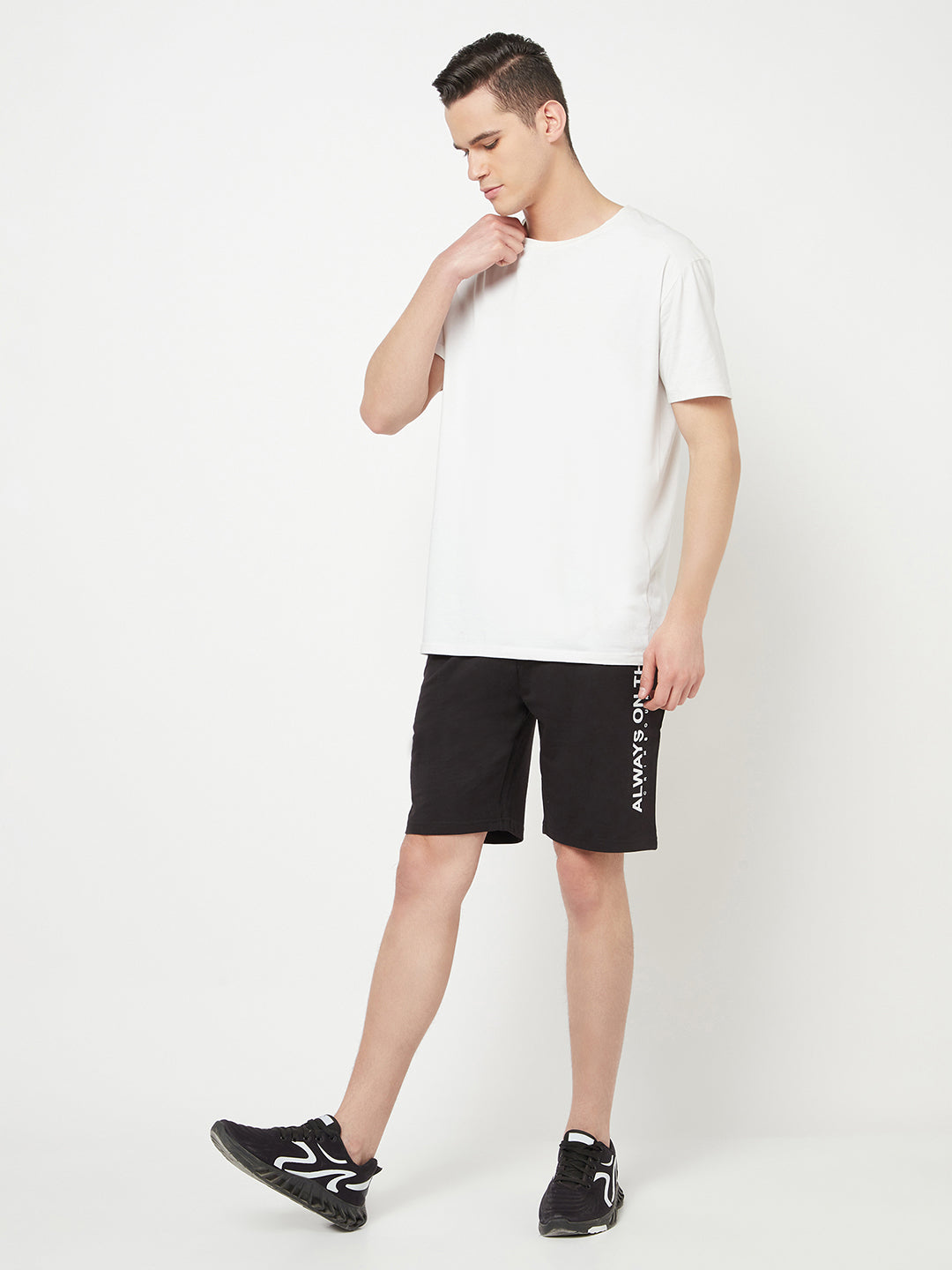 Black Printed Sports Shorts - Men Shorts