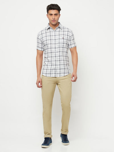 White Checked Shirt - Men Shirts