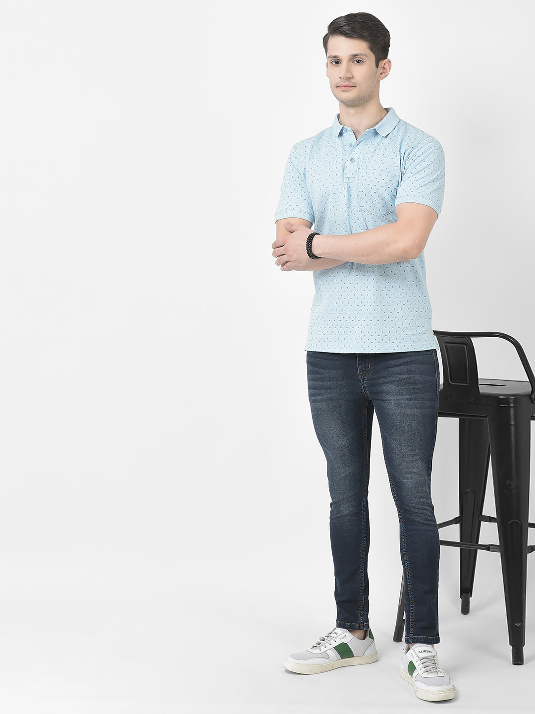  Stone-Wash Dark Blue Denims