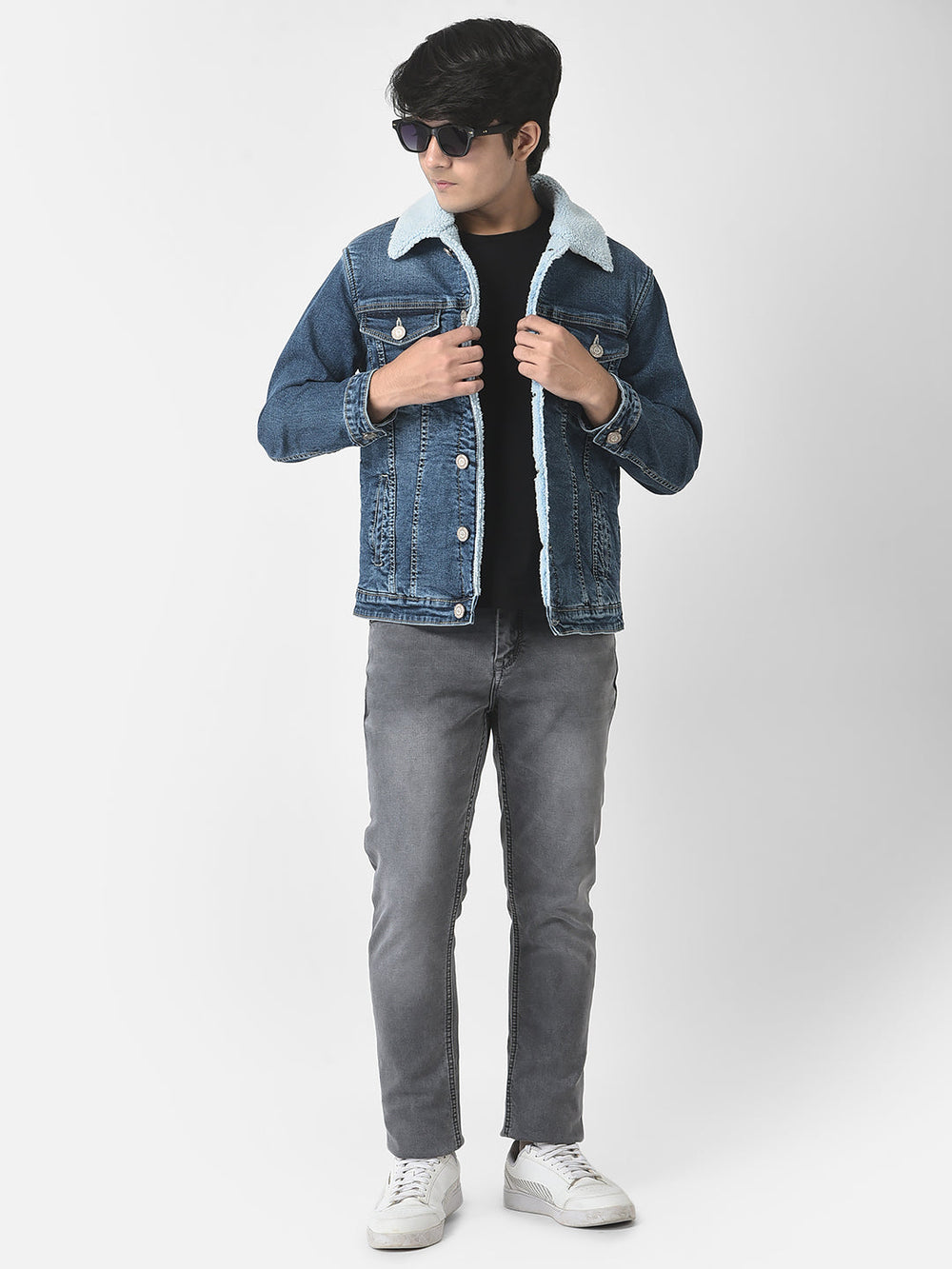  Fur Lined Denim Jacket