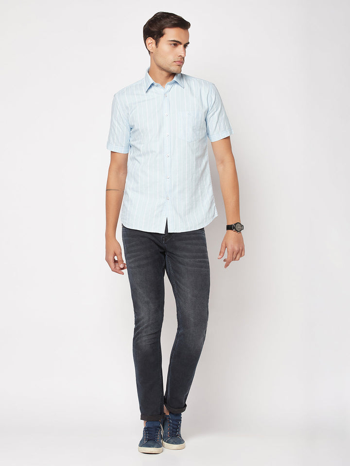  Striped Blue Shirt 