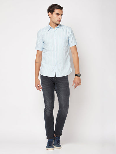  Striped Blue Shirt 