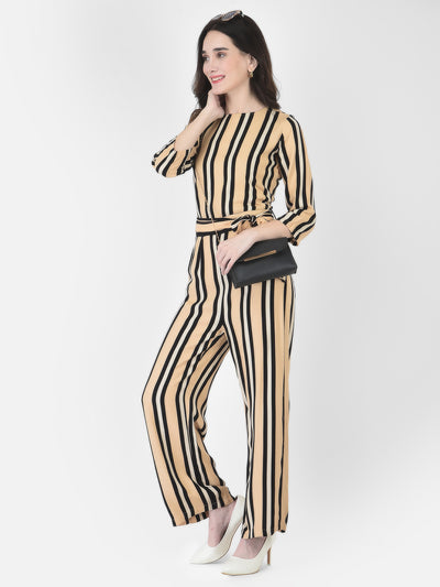 Cider Striped Jumpsuit-Women Dungarees-Crimsoune Club