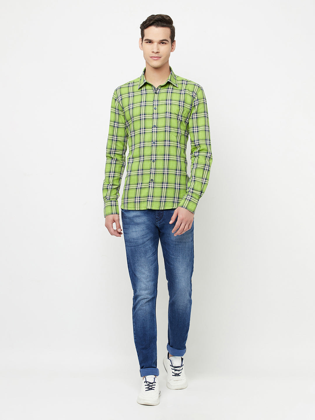 Green Checked Shirt - Men Shirts