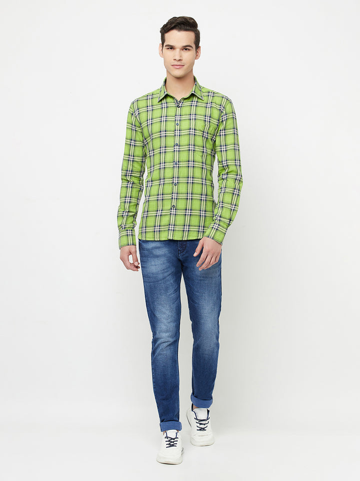 Green Checked Shirt - Men Shirts