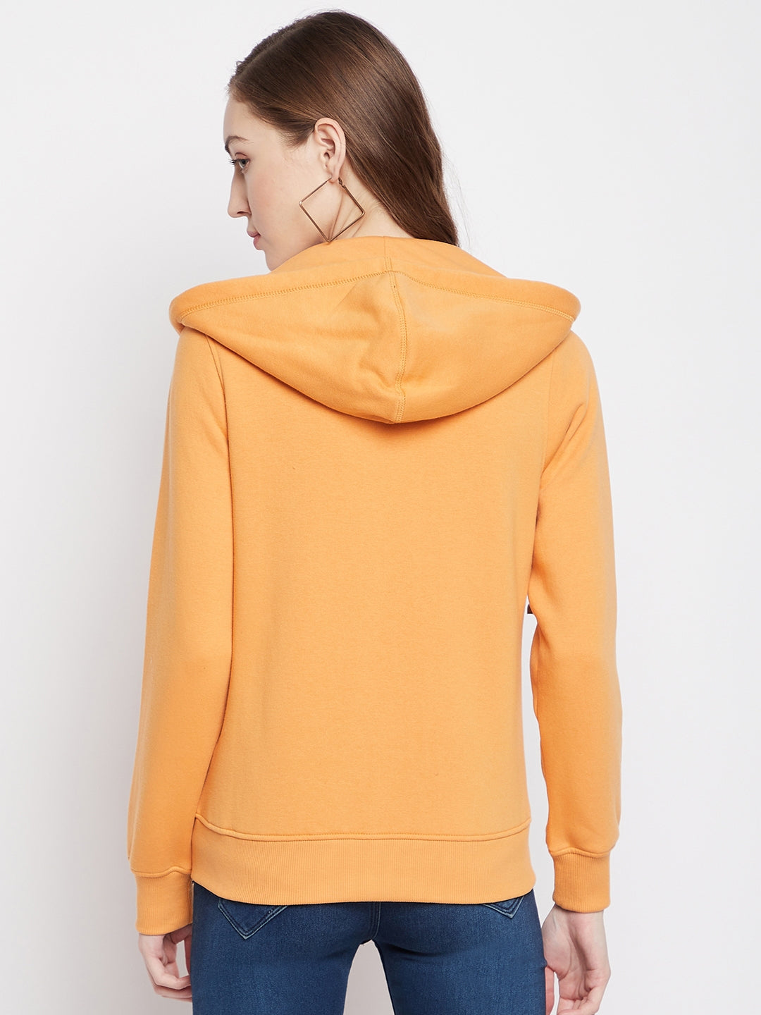 Mustard Hooded Sweatshirt - Women Sweatshirts