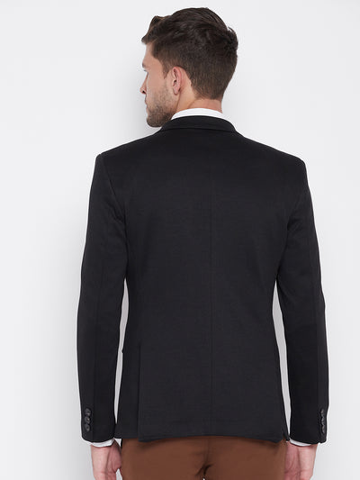 Black Notched Lapel Blazer - Men Blazers