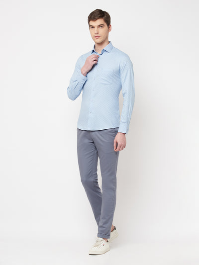 Blue Printed Casual Shirt - Men Shirts