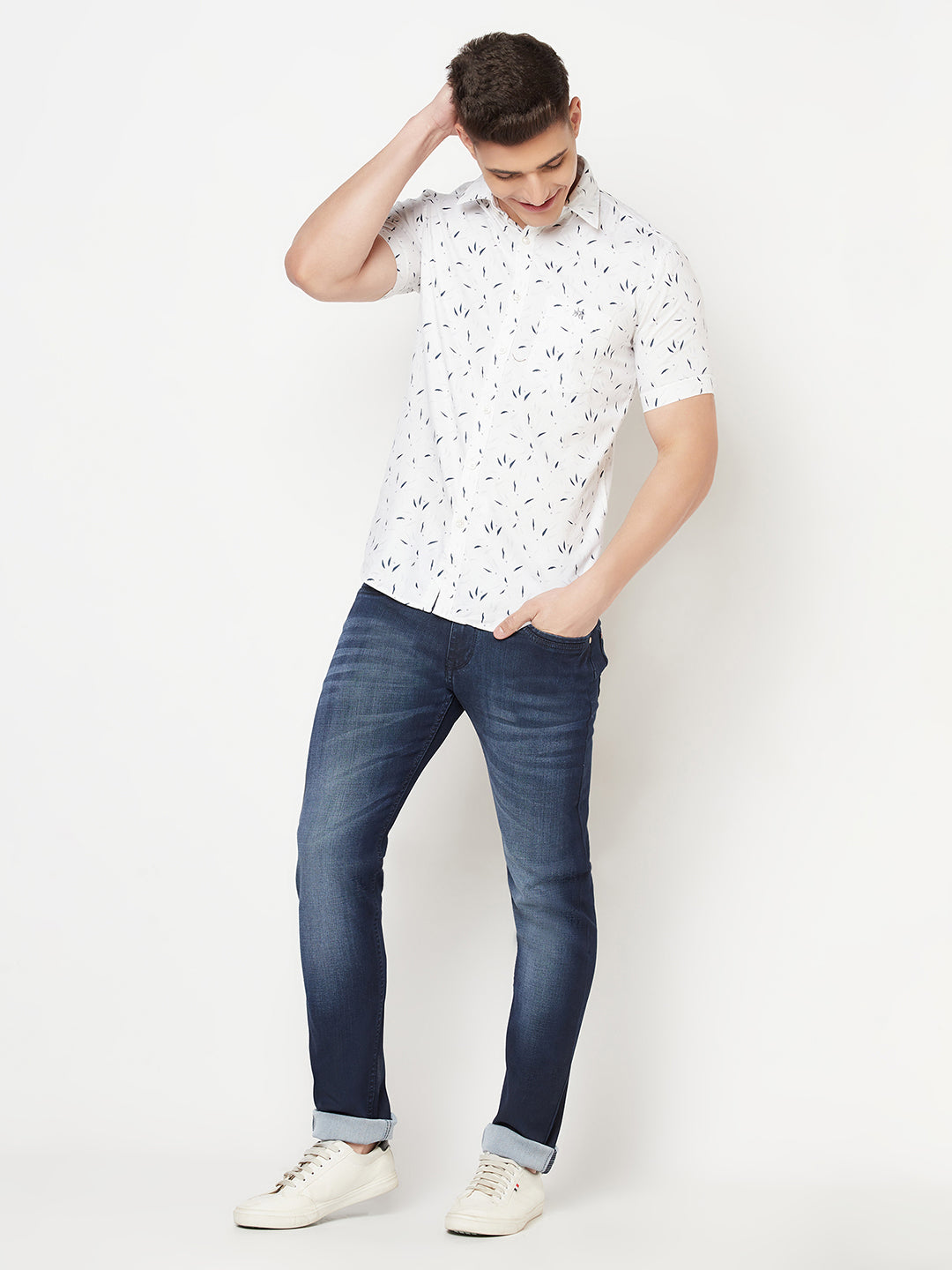White Printed Shirt - Men Shirts