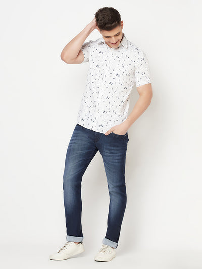 White Printed Shirt - Men Shirts