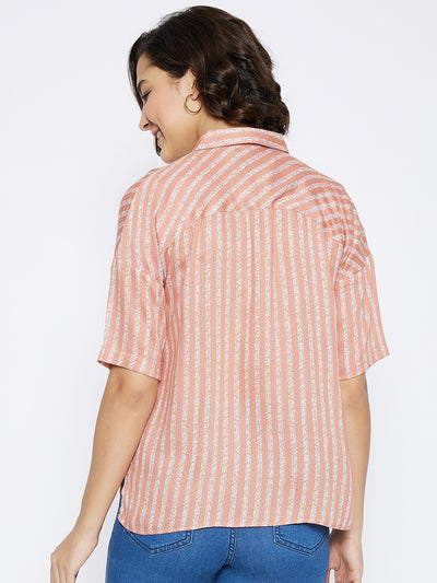 Peach Striped Top - Women Tops