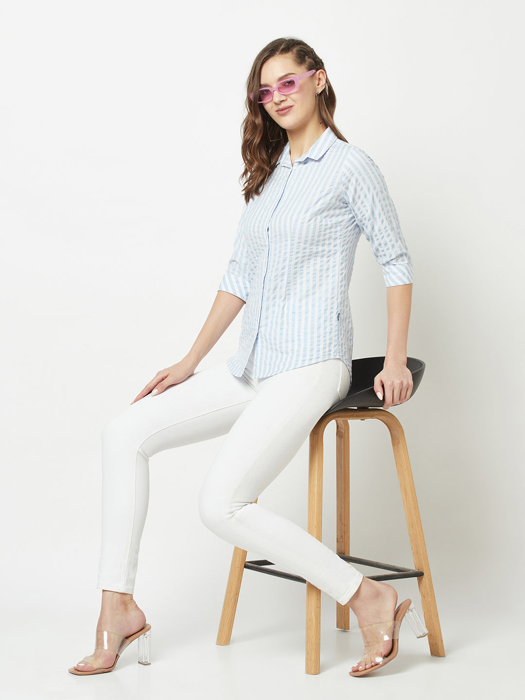  Blue-White Striped Shirt