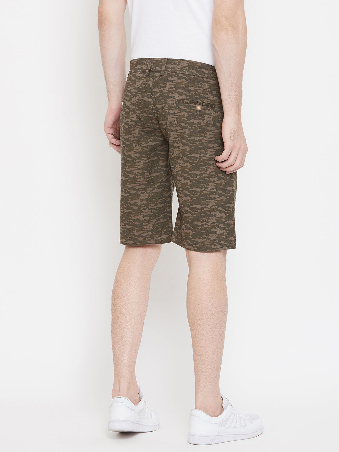 Olive Printed shorts - Men Shorts