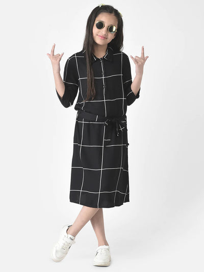  Black Graph-Checked Dress 