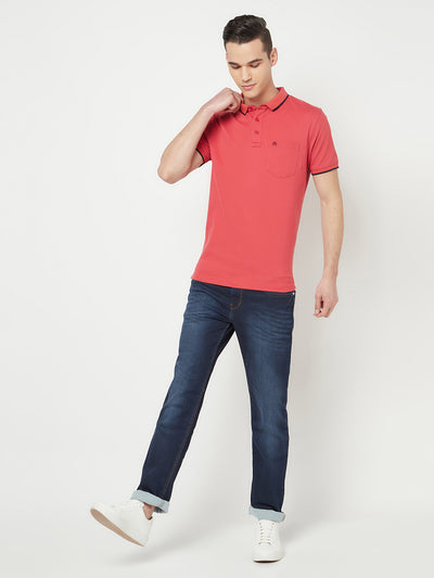 Pink Polo T-Shirt - Men T-Shirts